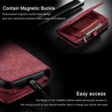 Lade das Bild in den Galerie-Viewer, Casekis Zipper Wallet PU Leather Case Red