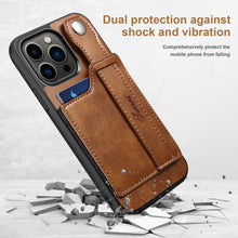 Lade das Bild in den Galerie-Viewer, Casekis Wristband Stand Phone Case Brown