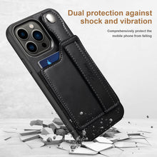 Load image into Gallery viewer, Casekis Wristband Stand Phone Case Black