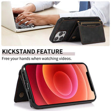 Lade das Bild in den Galerie-Viewer, Casekis Wallet Case Tri-fold Cardholder Phone Case Black