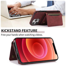 Lade das Bild in den Galerie-Viewer, Casekis Wallet Case Tri-fold Cardholder Phone Case Red Wine