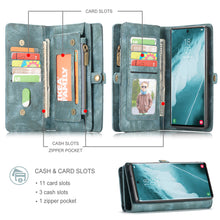 Lade das Bild in den Galerie-Viewer, Casekis Zipper Wallet PU Leather Case Blue