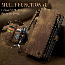 Load image into Gallery viewer, Casekis Wrist Strap Zipper Wallet Phone Case Brown