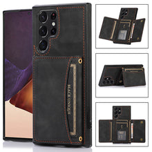 Lade das Bild in den Galerie-Viewer, Casekis Wallet Case Tri-fold Cardholder Phone Case Black