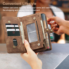 Lade das Bild in den Galerie-Viewer, Casekis Zipper Wallet PU Leather Case Brown