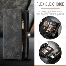 Lade das Bild in den Galerie-Viewer, Casekis Zipper Wallet PU Leather Case Black
