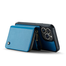 Lade das Bild in den Galerie-Viewer, Casekis Zipper Crossbody Wallet RFID Phone Case Blue