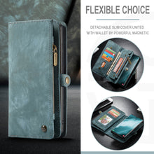 Lade das Bild in den Galerie-Viewer, Casekis Zipper Wallet PU Leather Case Blue