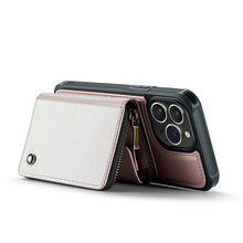 Load image into Gallery viewer, Casekis Zipper Crossbody Wallet RFID Phone Case Rose Gold