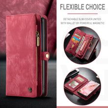 Lade das Bild in den Galerie-Viewer, Casekis Zipper Wallet PU Leather Case Red