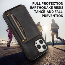 Lade das Bild in den Galerie-Viewer, Casekis Wallet Case Tri-fold Cardholder Phone Case Black