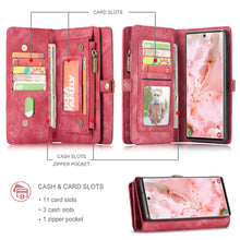 Lade das Bild in den Galerie-Viewer, Casekis Zipper Wallet PU Leather Case Red