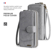 Load image into Gallery viewer, Casekis Zipper Wallet Detachable Phone Case Gray