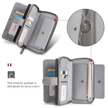 Load image into Gallery viewer, Casekis Zipper Wallet Detachable Phone Case Gray