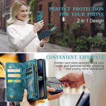 Load image into Gallery viewer, Casekis Wrist Strap Zipper Wallet Phone Case Blue