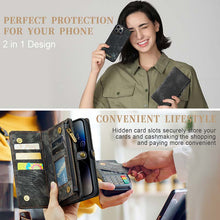 Lade das Bild in den Galerie-Viewer, Casekis Wrist Strap Zipper Wallet Phone Case Black