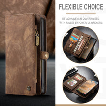 Lade das Bild in den Galerie-Viewer, Casekis Zipper Wallet PU Leather Case Brown