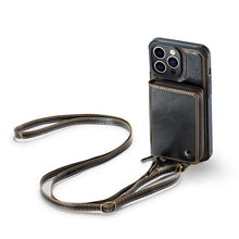 Load image into Gallery viewer, Casekis Zipper Crossbody Wallet RFID Phone Case Coffee