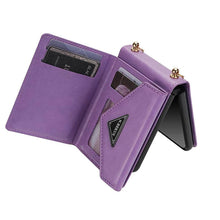 Lade das Bild in den Galerie-Viewer, Casekis Crossbody Strap Leather Magnetic Wallet Case For Galaxy Z Flip 3 5G