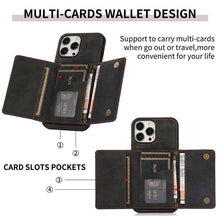 Lade das Bild in den Galerie-Viewer, Casekis Wallet Case Tri-fold Cardholder Phone Case Black