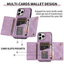 Load image into Gallery viewer, Casekis Wallet Case Tri-fold Cardholder Phone Case Purple