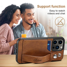 Lade das Bild in den Galerie-Viewer, Casekis Wristband Stand Phone Case Brown