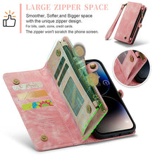 Lade das Bild in den Galerie-Viewer, Casekis Wrist Strap Zipper Wallet Phone Case Pink