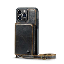 Load image into Gallery viewer, Casekis Zipper Crossbody Wallet RFID Phone Case Coffee