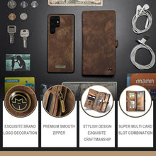 Lade das Bild in den Galerie-Viewer, Casekis Zipper Wallet PU Leather Case Brown