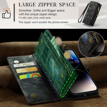 Lade das Bild in den Galerie-Viewer, Casekis Wrist Strap Zipper Wallet Phone Case Black