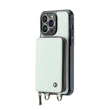 Load image into Gallery viewer, Casekis Zipper Crossbody Wallet RFID Phone Case White