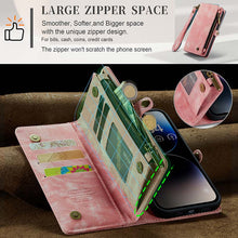 Lade das Bild in den Galerie-Viewer, Casekis Wrist Strap Zipper Wallet Phone Case Pink
