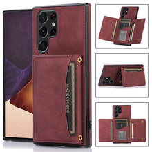 Lade das Bild in den Galerie-Viewer, Casekis Wallet Case Tri-fold Cardholder Phone Case Red Wine