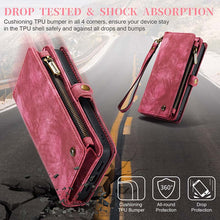 Lade das Bild in den Galerie-Viewer, Casekis Wrist Strap Zipper Wallet Phone Case Red