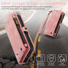 Lade das Bild in den Galerie-Viewer, Casekis Wrist Strap Zipper Wallet Phone Case Pink