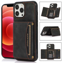 Lade das Bild in den Galerie-Viewer, Casekis Wallet Case Tri-fold Cardholder Phone Case Black