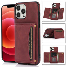 Lade das Bild in den Galerie-Viewer, Casekis Wallet Case Tri-fold Cardholder Phone Case Red Wine