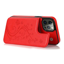 Lade das Bild in den Galerie-Viewer, Casekis Butterfly Embossing Wallet Phone Case Red