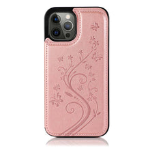 Lade das Bild in den Galerie-Viewer, Casekis Butterfly Embossing Wallet Phone Case Rose Gold