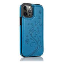 Load image into Gallery viewer, Casekis Butterfly Embossing Wallet Phone Case Dark Blue
