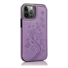 Lade das Bild in den Galerie-Viewer, Casekis Butterfly Embossing Wallet Phone Case Purple