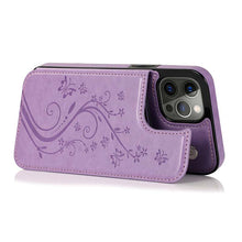 Lade das Bild in den Galerie-Viewer, Casekis Butterfly Embossing Wallet Phone Case Purple