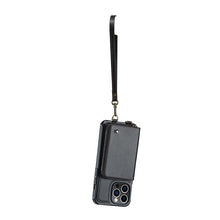 Load image into Gallery viewer, Casekis Zipper Crossbody Wallet RFID Phone Case Black