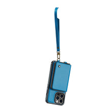 Lade das Bild in den Galerie-Viewer, Casekis Zipper Crossbody Wallet RFID Phone Case Blue