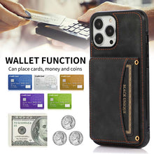 Lade das Bild in den Galerie-Viewer, Casekis Wallet Case Tri-fold Cardholder Phone Case Black