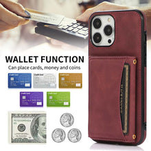 Lade das Bild in den Galerie-Viewer, Casekis Wallet Case Tri-fold Cardholder Phone Case Red Wine