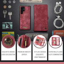 Lade das Bild in den Galerie-Viewer, Casekis Zipper Wallet PU Leather Case Red