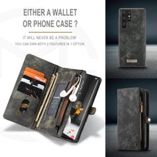 Lade das Bild in den Galerie-Viewer, Casekis Zipper Wallet PU Leather Case Black