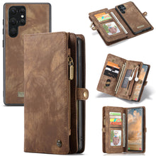 Lade das Bild in den Galerie-Viewer, Casekis Zipper Wallet PU Leather Case Brown