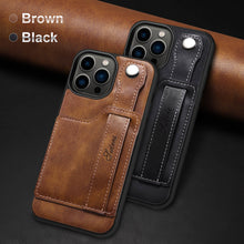 Lade das Bild in den Galerie-Viewer, Casekis Wristband Stand Phone Case Brown